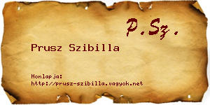 Prusz Szibilla névjegykártya